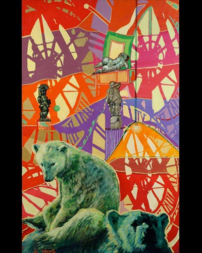 LAETITIA & EDOUARD  dismayed by ART  - acrylique & vernis 