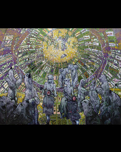 BEAR BIKERS  AU GRAND PALAIS - acrylique & vernis 