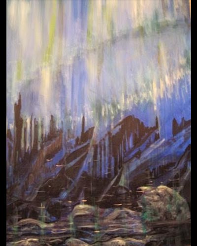 AURORA BOREALIS - acrylique & vernis 