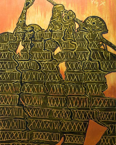 SOLDATS N°9 - acrylique & vernis 