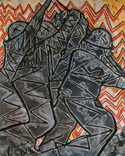 SOLDATS N°5 - acrylique & vernis 