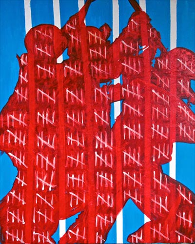 SOLDATS 19 - acrylique & vernis 