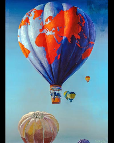 MONGOLFIER - acrylique & vernis  