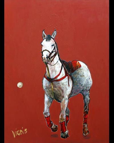 POLO white horseFAVORITE OF VIKRAM  SIKH SODHI - acrylique & vernis 