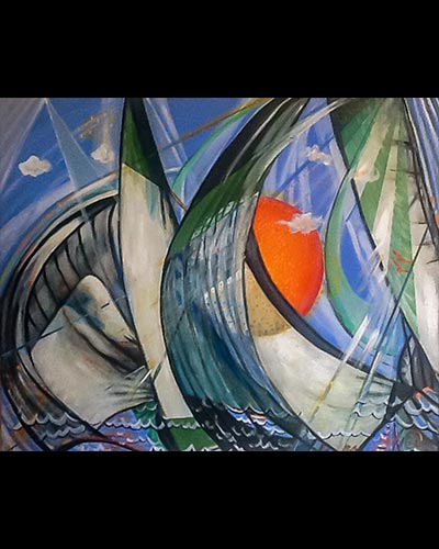 fastnet boatrace with AVEC MARC HENRION - acrylique & vernis 