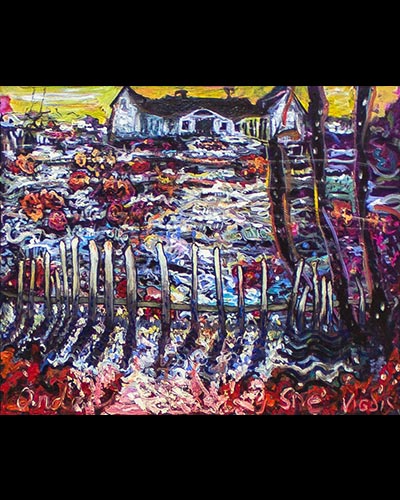 ANDØEN LYSTHUS VÅGSBYGGDA, KRISTIANSAND - huile sur acrylique & vernis 