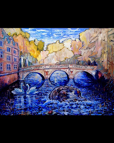 ST JOHN'S CAMBRIDGE - acrylique & vernis <