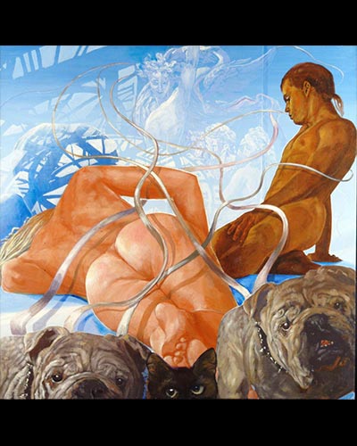 FINALEMENT IL A PU ALLER AU QUAI D'ORSAY - acrylique & vernis 