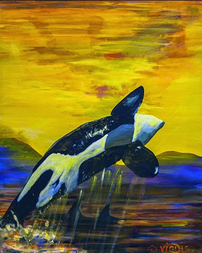 SAUT DE  BALAINE - acrylique & vernis 