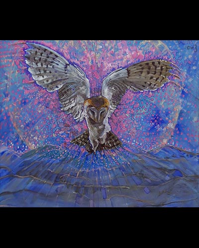 PHOENIX BLEU - acrylique & vernis 