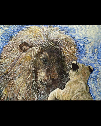 ECOUTE- MOI, FISTON! - acrylique & vernis  & feutre