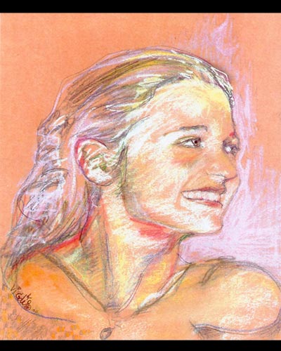 LUCIE HAWKES - crayon & acrylique & vernis  & craie blanche