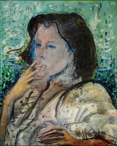 MICHELE BASH - acrylique & vernis  & feutre & charbon