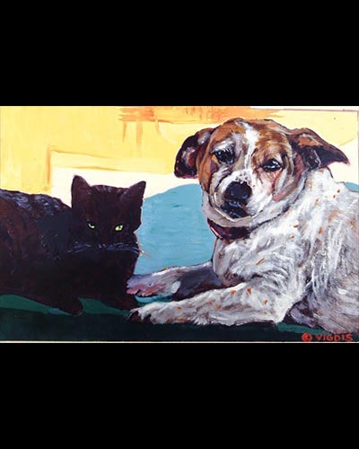 DOG & CAT - acrylique & vernis 