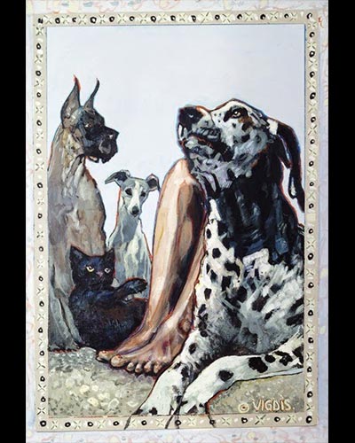 DOGS LIKE LEGS - acrylique & vernis 