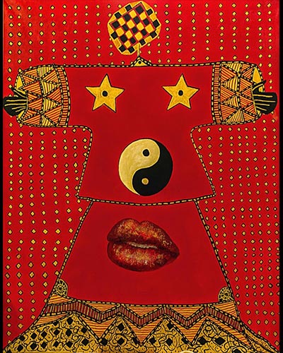 French Kiss N°4 - acrylique & vernis 