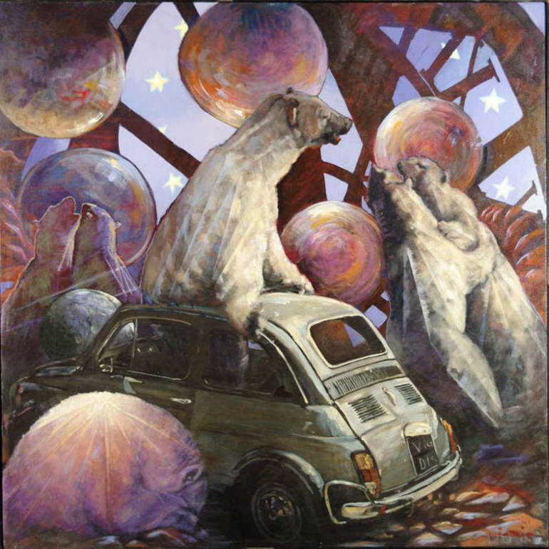 vigdis - EUROPA 4  unequal conflict - acrylique & vernis  